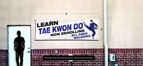 Öğrenmek TAE Kwon DO (3ft X 9ft) Afiş Kayıt Işareti Dövüş Sanatları Okulu Akademisi Ekran Kayıt Posteri