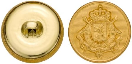 C & C Metal Ürünleri 5289 Royal Crest Metal Düğme, Boyut 33 Ligne, Altın, 36'lı Paket