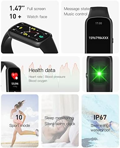 hhscute akıllı saat, 1.47 Tam Ekran Erkek akıllı saat Android Telefonlar için akıllı saat Hafif Tasarım 10 Spor Modları Hediyeler
