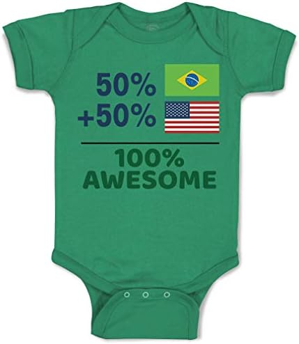 Özel Bebek Bodysuit 50 % Brezilyalı + Amerikan = 100 % Başar Erkek ve Kız Giysileri