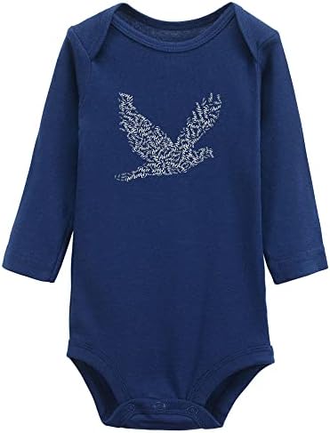 Uçan güvercin barış Unisex bebek pamuk tek parça uzun kollu tulum giyim