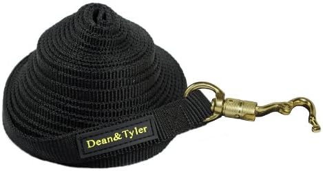 Dean ve Tyler DT Parça Çift Katlı Naylon Köpek Tasma, Siyah 110-Ayaklar 3/4-İnç ile Akıllı Kilit Yapış Kanca