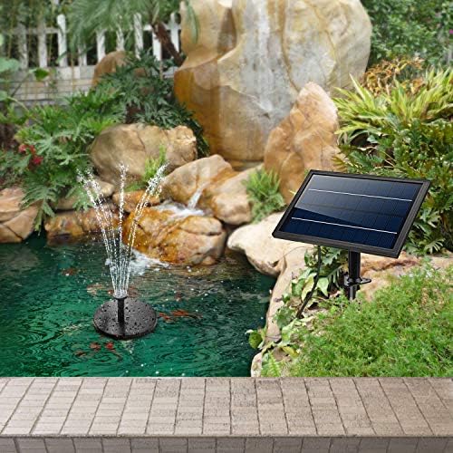 Lewısıa 8 W Yedek Pil Güneş su çeşmesi Pompası için LED Aydınlatma ile Kuş Banyosu Havuzu Koi Gölet Pot Bahçe Dekorasyon Güneş