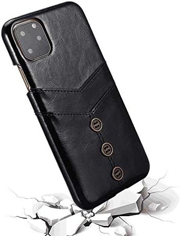Flip Case Fit için iPhone 11 Pro, ekstra Darbeye Dayanıklı Kart Sahipleri Kickstand siyah deri kılıf Cüzdan için iPhone 11