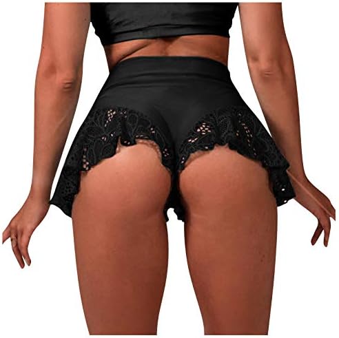 Yeni Pantolon Kadınlar için Yüksek Bel Dantel Ruffled Dans Şort Sıcak Pantolon Mini Sıkı Bikini