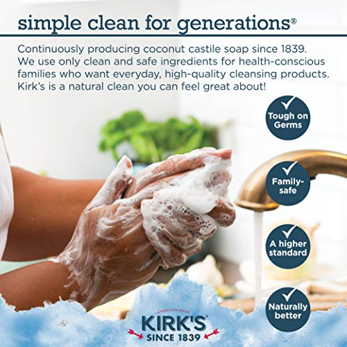 Koku Nötralize Edici Doğal El Sabunu Kirk's | Castile Sıvı Sabun Pompa Şişesi | Nemlendirici ve Nemlendirici Mutfak El Yıkama