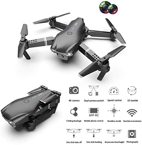 Soapow 720/1080/4 K Katlanabilir Mini Drone Acemi rc dört pervaneli helikopter, 360 Derece Yükseklik Tutun / 3 Dflips / Öz-Rotasyon