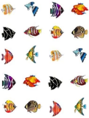 40 Tropikal Balık Tırnak Sanat Çıkartmaları