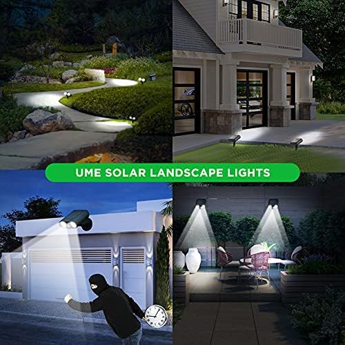 UME güneş spot ışıkları açık hareket sensörü ile, IP65 su geçirmez LED güneş enerjili peyzaj spot 2-in-1, 3 modları peyzaj