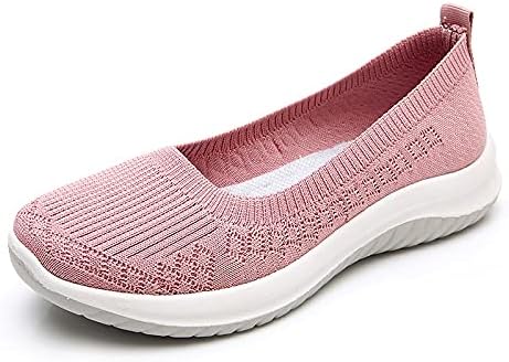 PMUYBHF kadın gündelik ayakkabı Slip-on Örgü Tenis Ayakkabıları Iş Hemşire düz ayakkabı Yürüyüş koşu ayakkabıları
