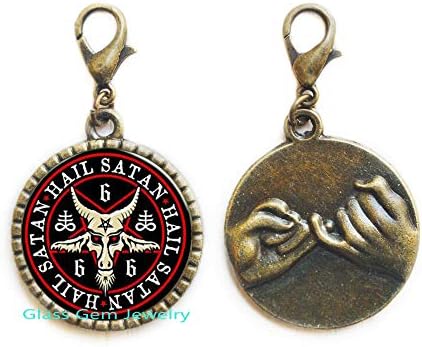 Pentagram Istakoz Toka Fermuar Çekme Büyüleyici Keçi Kafası Baphomet Kırmızı Istakoz Toka Fermuar Çekme Takı Takı Gotik Satanizm