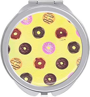 Ben Aşk Lezzetli Donuts Sevimli Kompakt makyaj aynası Seyahat Taşınabilir Çift Taraflı Büyütme Katlanır Ayna Yuvarlak