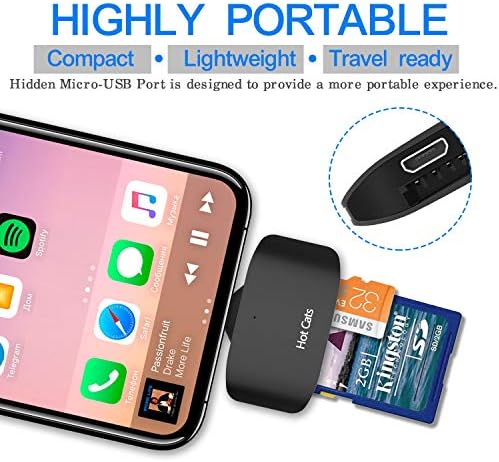 iPhone için SZSLDT SD Kart Okuyucu, USB'den iPhone / iPad Adaptörüne, iPhone ve iPad için 3'ü 1 arada USB Kamera Bağlantı Kiti