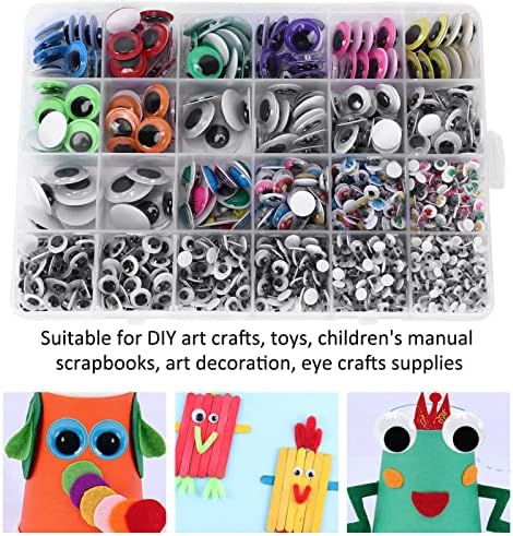 1700 pcs Googly Wiggle Gözler, renkli Farklı Boyutları Kendinden Yapışkanlı Zanaat Gözler ile saklama kutusu için DIY çocuk