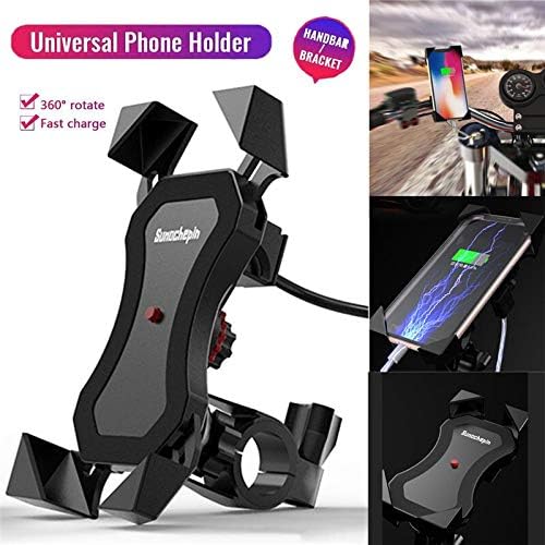 AıJıa Moda Sıcak 360° Bisiklet Motosiklet Bisiklet Telefon Dağı Tutucu Cep Telefonu için USB şarj aleti ile telefon tutucu