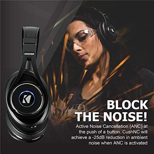 Kicker CushNC Kulak Üstü Bluetooth Kulaklıklar / Mikrofonlu Gürültü Önleyici Kulaklıklar / Ayrılabilir Kordonlu Oyun Kulak
