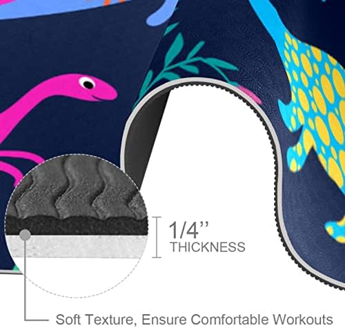 Parlak Dinozorlar Desen Yoga Mat Kalın Kaymaz Yoga Paspaslar için Kadın ve Kız egzersiz matı Yumuşak Pilates Paspaslar, (72x24