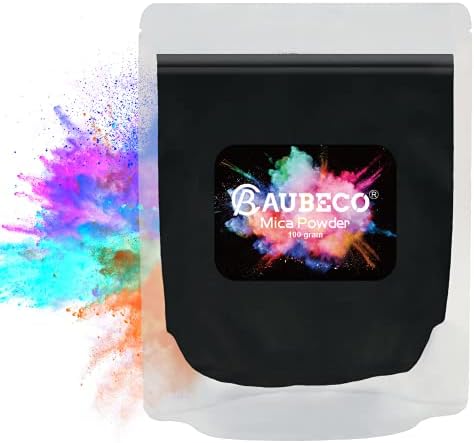 Aubeco 100 Gram Glitter Mika Tozu (3.5 Oz) - Sabun / Mum Yapımı için Pigment Kozmetik Epoksi Reçine Boyası, Epoksi Reçine Sanatı,