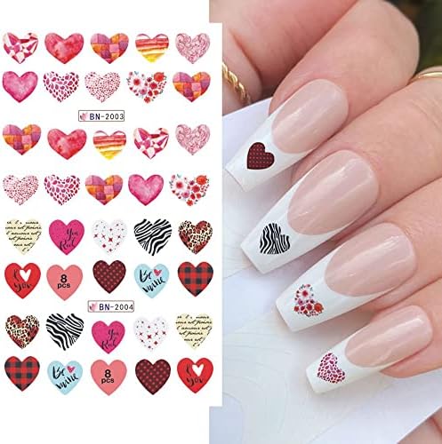 12 Levhalar sevgililer Günü Nail Art Sticker Çıkartma Aşk Tırnak Transferi Çıkartmalar Malzemeleri Aşk Mektubu Kalpler Gül