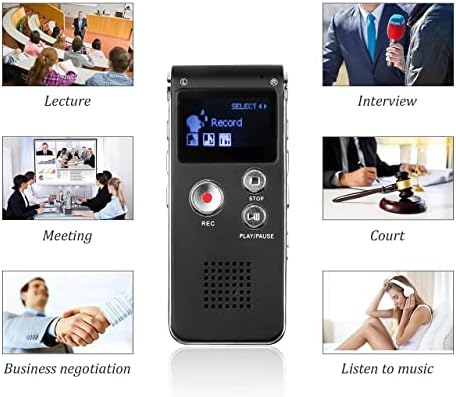 HXHLZY 8 GB Profesyonel Ses Kaydedici Dijital Ses Mini Kulaklık + MP3 Çalar + USB Flash Sürücü