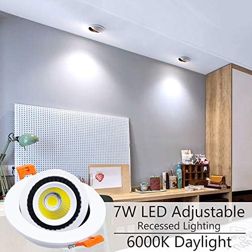 3.5 inç Dim LED Gömme Aydınlatma, 110 V 7 W, 6000 K Günışığı Beyaz Taİ Chi Ayarlanabilir Downlight, CRI 80 LED Sürücü ile,
