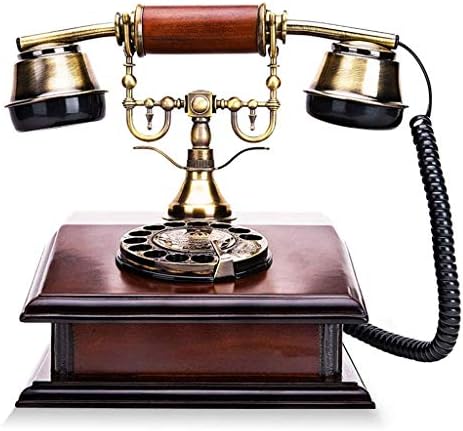 WALNUTA Retro Tarzı Vintage Telefon-Döner Dekoratif Telefonları Arama Masası, Eski Antika Ev Oturma Odası Dekor, Huş Ahşap