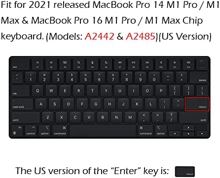 Arisase Ultra İnce Silikon Klavye Kapak Cilt için MacBook Pro 14 & 16 M1 Pro & M1 Max Çip (Modeller: A2442 & A2485) 2021 Yayımlanan