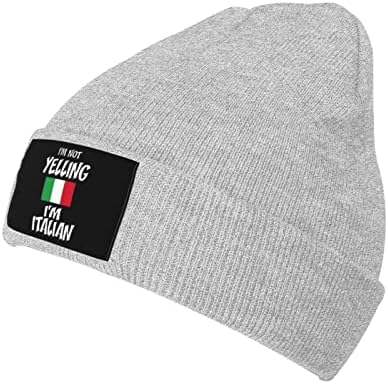 Bağırmıyorum ben İtalyan Kış Unisex Bere Sıcak Kalın Örme Şapka Yumuşak Streç Kafatası Şapka