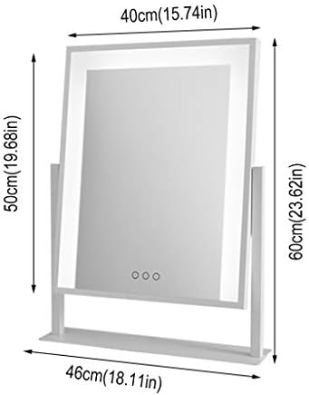 Kozmetik Ayna, Modern Metal Çerçeveli Tuvalet Masası Makyaj Aynaları 360° Döndürme Dokunmatik Ekran Karartma Serbest Duran