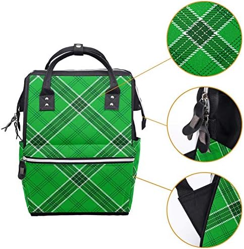 Ekose sanat desenleri yeşil bebek bezi çantası Laptop sırt çantaları dizüstü sırt çantası seyahat yürüyüş sırt çantası kadın