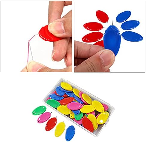 Newmind Karışık Renk Çapraz Dikiş-Threading Geçirici Plastik Tel Döngü DIY Dikiş Malzemeleri için-Renkli 50 Adet, 4 CM