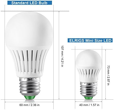 Elrigs LED Bulb Mini Size, 3 W (25 W Eşdeğeri), Soğuk Beyaz (6000 K) , E26 Orta Taban, 6 Paket, Enerji Tasarrufu, 270 Lümen