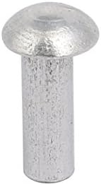 uxcell 200 adet M3 x 8mm Alüminyum Yarım Yuvarlak Kafa Katı Perçin Raptiye Gümüş Ton