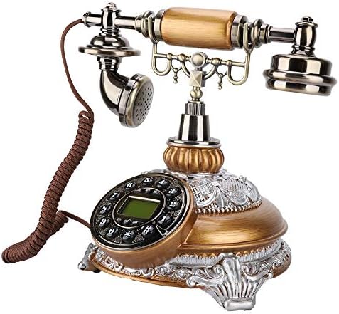 Vintage Telefon-High-end Retro Döner Arama Plakası Antika Sabit Telefon Yağ Pas Tarzı Döner Arama Telefonu, FSK / DTMF Çift