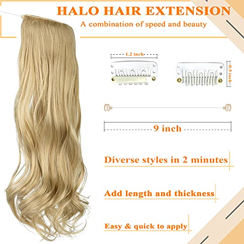 Harfli Halo Saç Uzatma 20 Kıvırcık Dalgalı Görünmez Tel Ayarlanabilir saç ekleme Balık Hattı Flip Sentetik Postiş Kadınlar