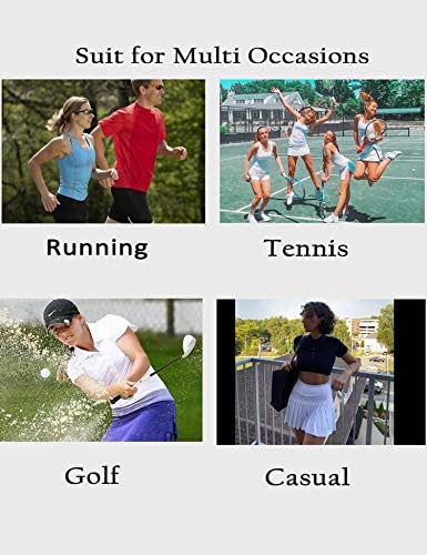 ADOME Tenis Etekler Kadınlar ıçin Golf Skorts Etekler Yüksek Belli Pilili Etek ıle Astar Şort