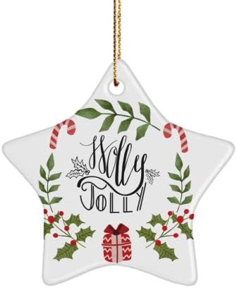 Aile Ağacı Asılı için Holly Jolly Komik Noel Seramik Süsleme (Sürüm 1)