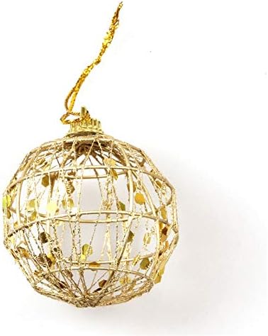 JJKFQ 10 pcs Glitter Noel Ağacı asılı süsleme 6 cm Altın Topları Noel Ağacı Dekorasyon Baubles Düğün Parti Süs Ev Dekor