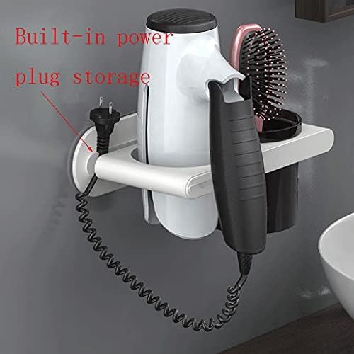 DALİZHAİ777 Banyo Rafları Plastik Gri Saç Kurutma Makinesi Raf Sıhhi Banyo Banyo Duvar Montaj, saç Kurutma Makinesi Depolama