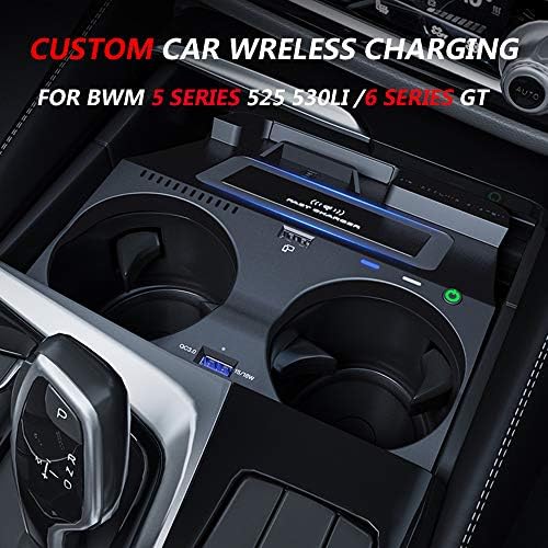 ZHANGYU Kablosuz Araç Şarj için BMW 5 Serisi 525Li 530Li / 6 Serisi GT, Qİ Kablosuz Smartphone Şarj Pad 15 W Hızlı Şarj için