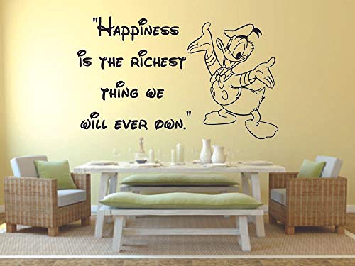 Mutluluk Donald Ördek Alıntı Disney Karikatür Tırnaklar Duvar Sticker Sanat Çıkartması Kız Erkek Odası Yatak Odası Kreş Anaokulu