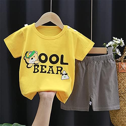AIMJCHLD 6 M-6 T Toddler Erkek Bebek Giysileri Kıyafetler Kısa Yaz Kollu Karikatür Baskılı Gömlek Şort Setleri 2 ADET Küçük