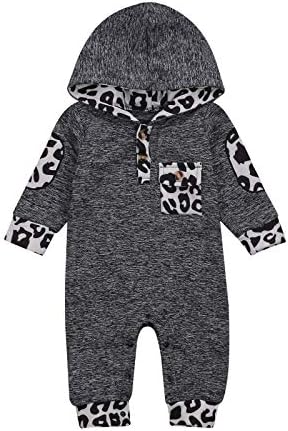Toddler Bebek Erkek Kız Hoodie Tulum Zip up Romper Kıyafet Üst Genel Uzun Pantolon Kapüşonlu Uyuyan