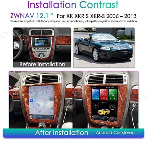 ZWNAV Android 11 Tesla Araba Radyo için Jaguar XK XKR S XKR-S 2006-2013, Bluetooth 5.0 Stereo GPS Navigasyon Kafa Ünitesi 3G