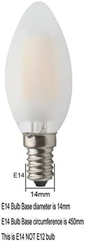 JCKing (6 paketi AC 110-130 V E14 LED Filament Vintage Ampul, 6 W LED Buzlu Mum Ampuller, 60 W Akkor Ampuller Değiştirme, SES