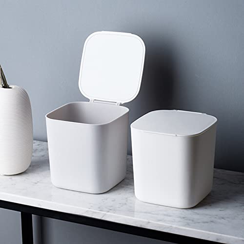 CZZLYJ Modern Plastik Mini çöp tenekesi Mutfak Push-Tipi Kompakt ve Kapatılabilir çöp tenekesi Kapaklı Ofis Banyo Tuvalet masası