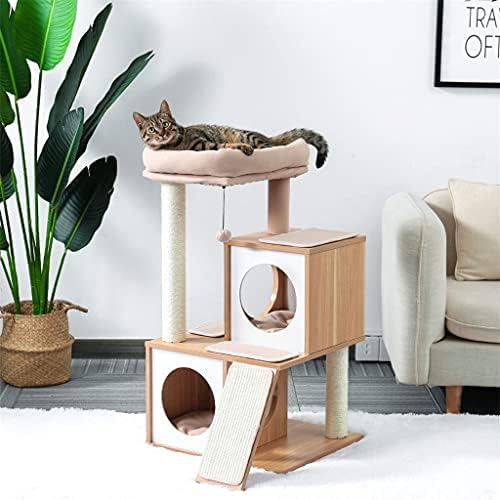 Sisal Kaplı Tırmalama Direklerine Sahip ZYXRGS Cats Tower Küçük ve Orta Boy Kediler için Geniş Kınamak ve Büyük Levrek