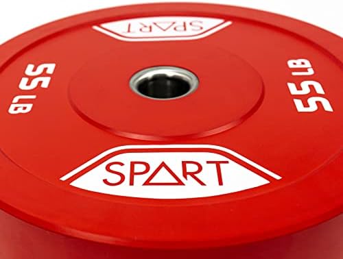 SPART Kauçuk Renk Kodlu Tampon Plakası Olimpik Halter Antremanı, Halter ve Crossfit için Paslanmaz Çelik Uçlu 2 İnç Ağırlık