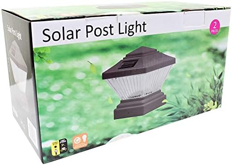 18 Paket Kahverengi Açık Bahçe 4x4 Güneş LED Sonrası Güverte Kap Kare Çit ışık Peyzaj Lambası Çim PVC Vinil Ahşap