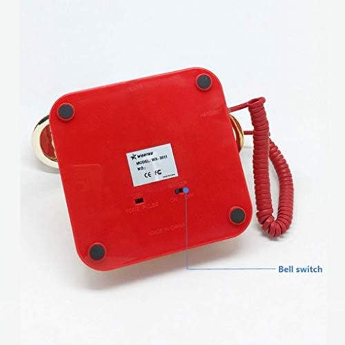 MYYINGBIN Kırmızı Retro Push Button Telefon Sabit Arama ve Sabit Telefon ile Geleneksel Kapı Zili, Kırmızı